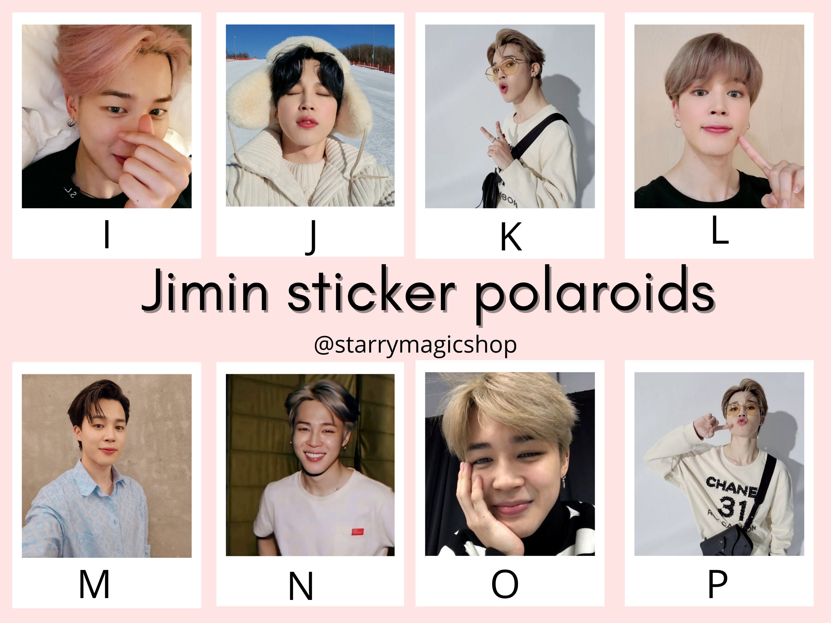 Jimin BTS Cute Aesthetic Polaroid Stickers for Journaling and - Etsy