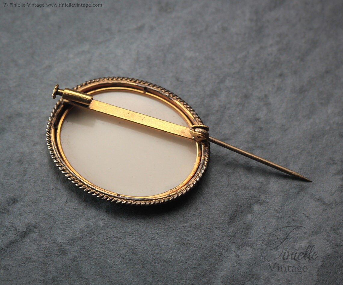 Broche Ancienne Vintage Style Roseaux - Années 1950, Couleur Dorée, Occasion