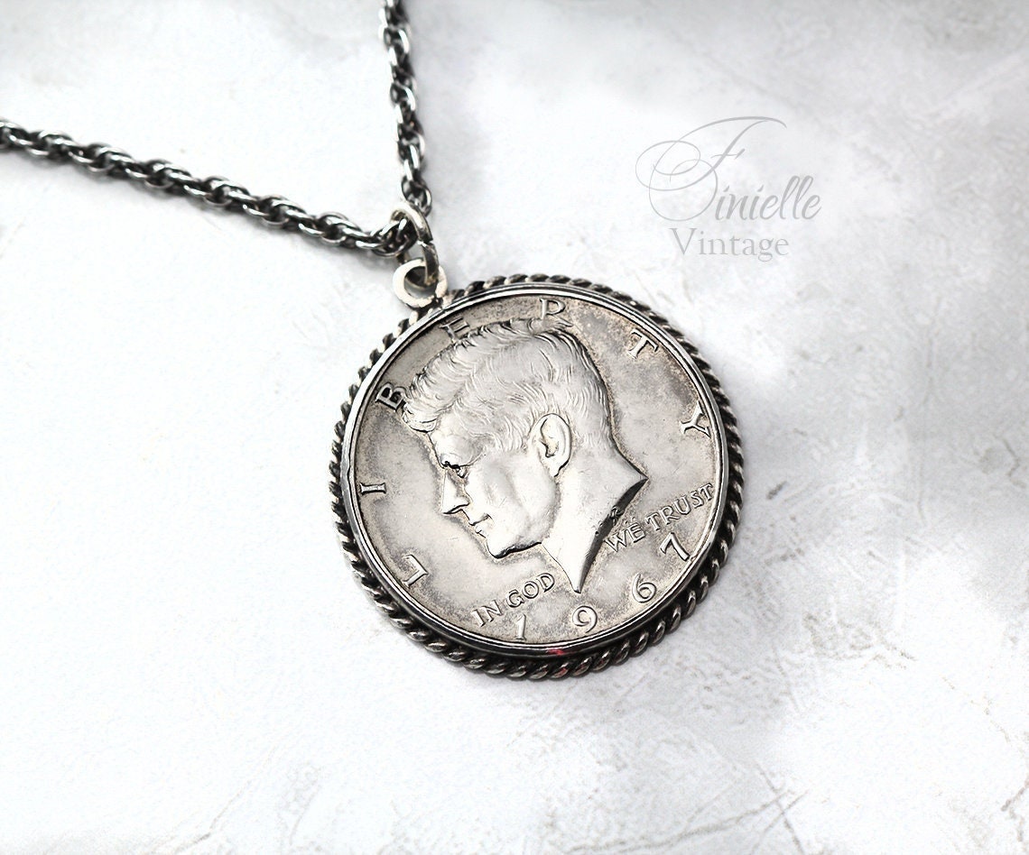 JFK Presidential Seal Cut Out Cross Half Dollar Coin Necklace Ball Chain -  Walmart.com