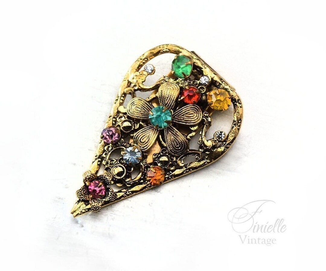 Bracelet Argenté Style Art Déco Floral Avec Strass Blancs - Vintage Années 1920 - Neuf