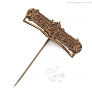 Antique 1902, King Edward VII Coronation Commemorative Badge, Brooch,  Pin, Uncleaned, Original Antique Patina