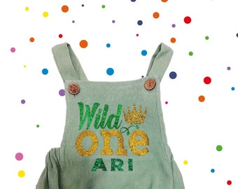 Wild One Birthday Girl Onesie Tshirt Romper Coverall One Customisable