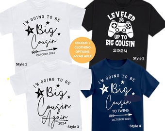 Cousin t shirt t-shirt, tee, im going to be a big cousin tshirt, pregnancy reveal, sibling,new baby, announcement, big brother t shirt