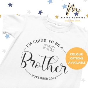 personalised im going to be a big brother tshirt, big brother t shirt, pregnancy reveal, sibling,new baby, announcement, big brother t shirt