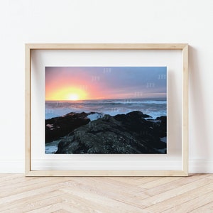 Printable Art | Digital Download | Oregon Coast Print | Rocky Coastal Sunset Art, Yachats, Oregon Sunset Wall Art, Beach Sunset Prints