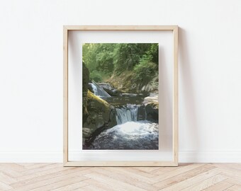 Afdrukbare kunst | Digitale download | Oregon Waterval Print | Sweet Creek Falls Art, Oregon Wall Art, Waterval Prints