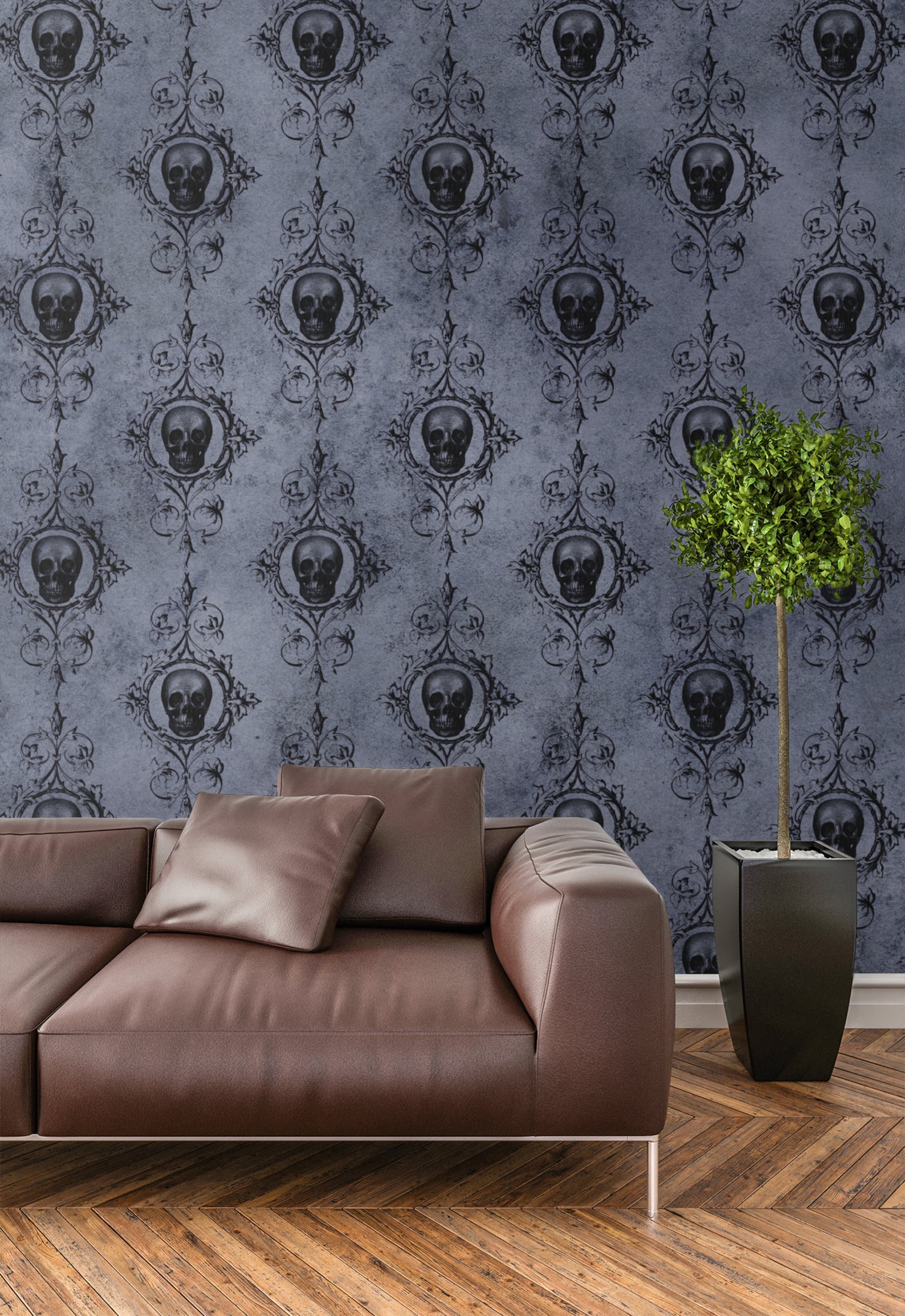 Gothic Skull Wallpaper Temporary Wallpaper Removable peel