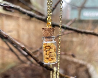 Bee Pollen Granule Necklace | ethically sourced | Canadian | natural | witchcraft | oddity | hand made | specimen | unique | bees