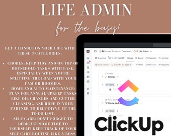 ClickUp Planner Template: Home, Auto, Chores & Self-Care