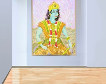 Wall Art Krishna in his young age.