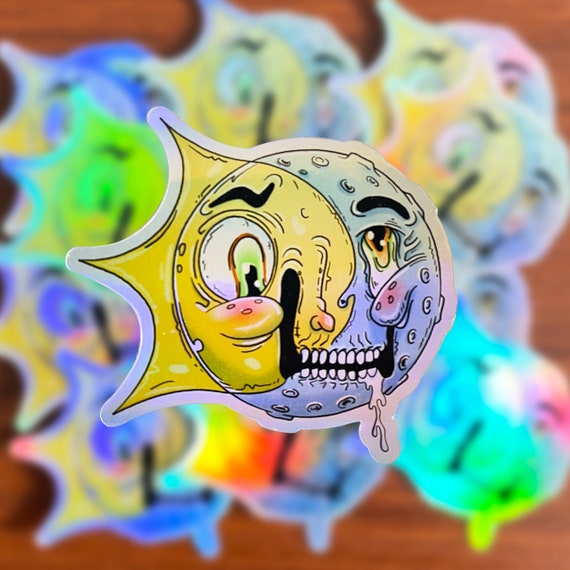 Sun and Moon Art Sun and Moon Stickers Sun Stickers Moon | Etsy