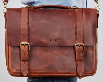 Leather briefcase man, leather bag man, mens briefcase, shoulder bag, laptop messenger bag, satchel bag, new job gift, graduation gift