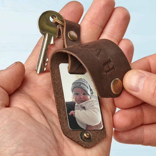Personalized gift for him Key holder with your photo, personalized photo keychain, custom picture key chain, Best Grandpa gifts