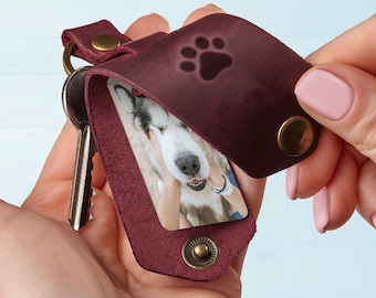 Dog memorial gift Custom pet memorial photo keychain dog remembrance  key chain, memory gift for dog passing