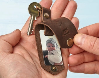 Personalized gift for him Key holder with your photo, personalized photo keychain, custom picture key chain, Fathers day gifts