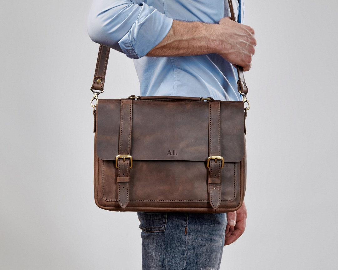 Personalized Leather Satchel Bag Men Leather Laptop Bag - Etsy