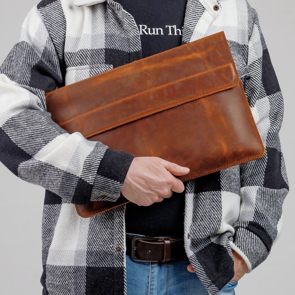 Leather sleeve bag, macbook air case, leather laptop sleeve, 16 inch laptop sleeve, macbook sleeve