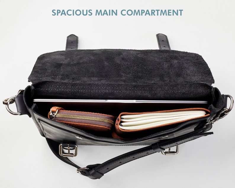 Mens Messenger Bag With Flap Macbook Messenger Bag Leather Etsy