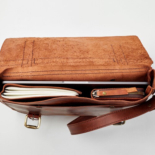 Mens Messenger Bag With Flap Macbook Messenger Bag Leather Etsy