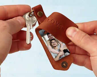 Dating anniversary gift, Boyfriend keychain, Girlfriend keychain, key holder with your photo, Future hubby gift, For Him from Him