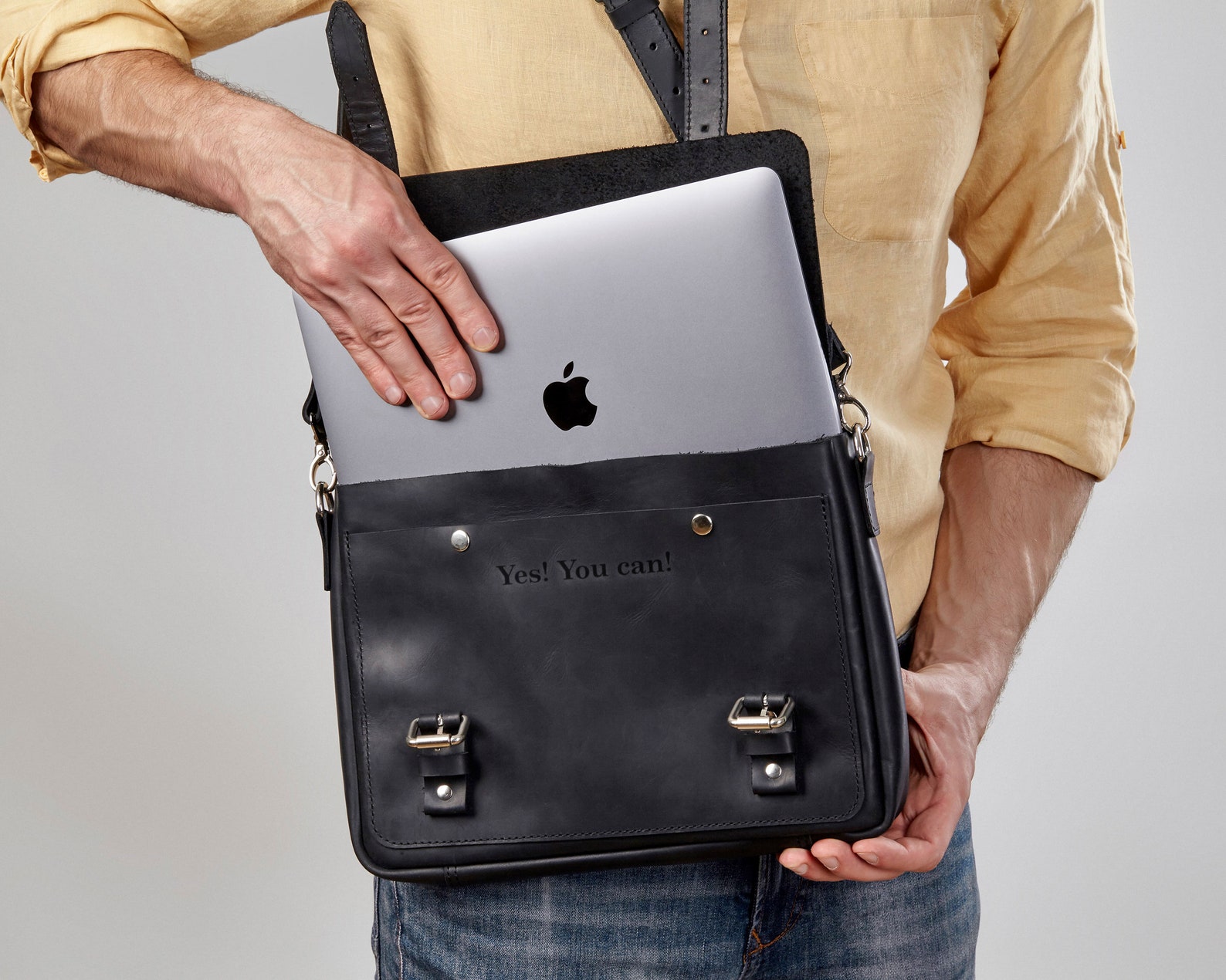 Mens Messenger Bag With Flap Macbook Messenger Bag Leather Etsy