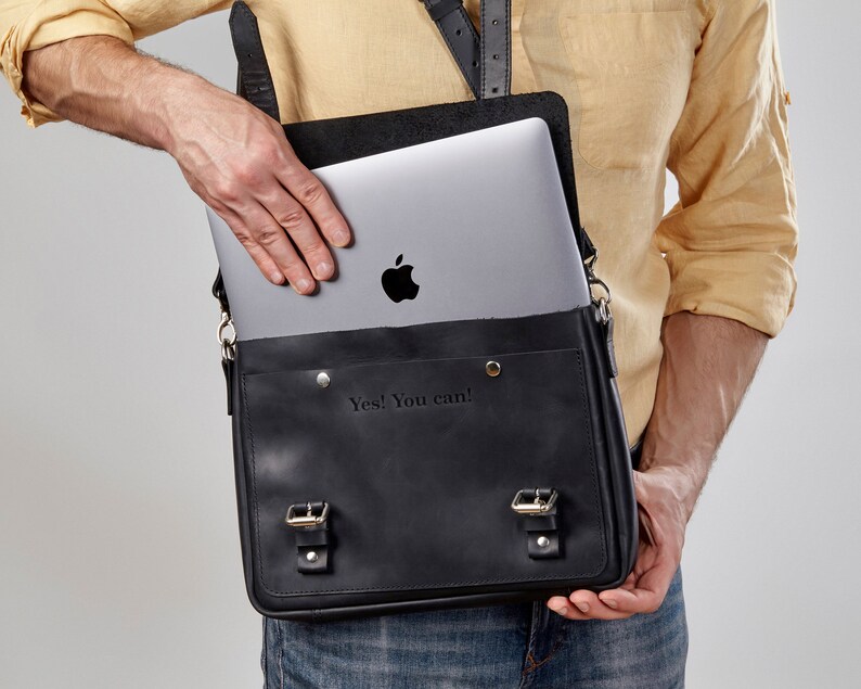 Mens Messenger Bag With Flap Macbook Messenger Bag Leather Etsy
