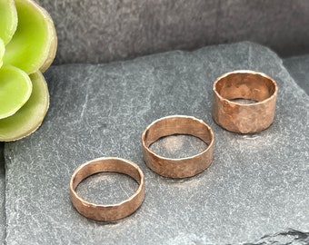 Textured Hammered Copper Ring