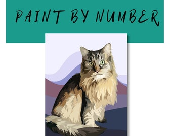 Cat Paint By Number, DIY Cat Painting, Cat Crafts, Ragdoll Cat Kitten Painting, Cat Painting, Cat Painting Canvas, Maincoon Painting