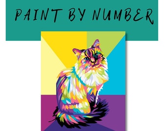 DIY Cat Painting, Cat Crafts, Ragdoll Cat, DIY Cat Craft, Cat Gift For Her, Craft Gift for her, craft gift for him, craft for teens,