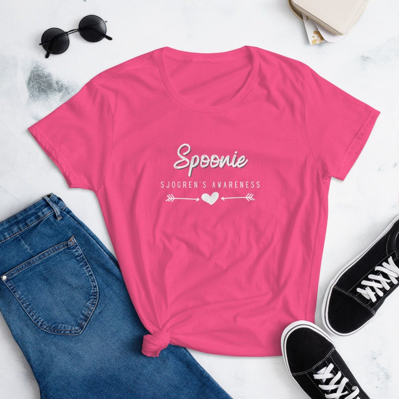 Women's Sjogren's T-Shirt, Spoonie T-Shirt, Chronic Pain Shirt, Disability Gift For Her, Spoonie Squad Gift, Chronic Illness Shirt, sjogrens image 3