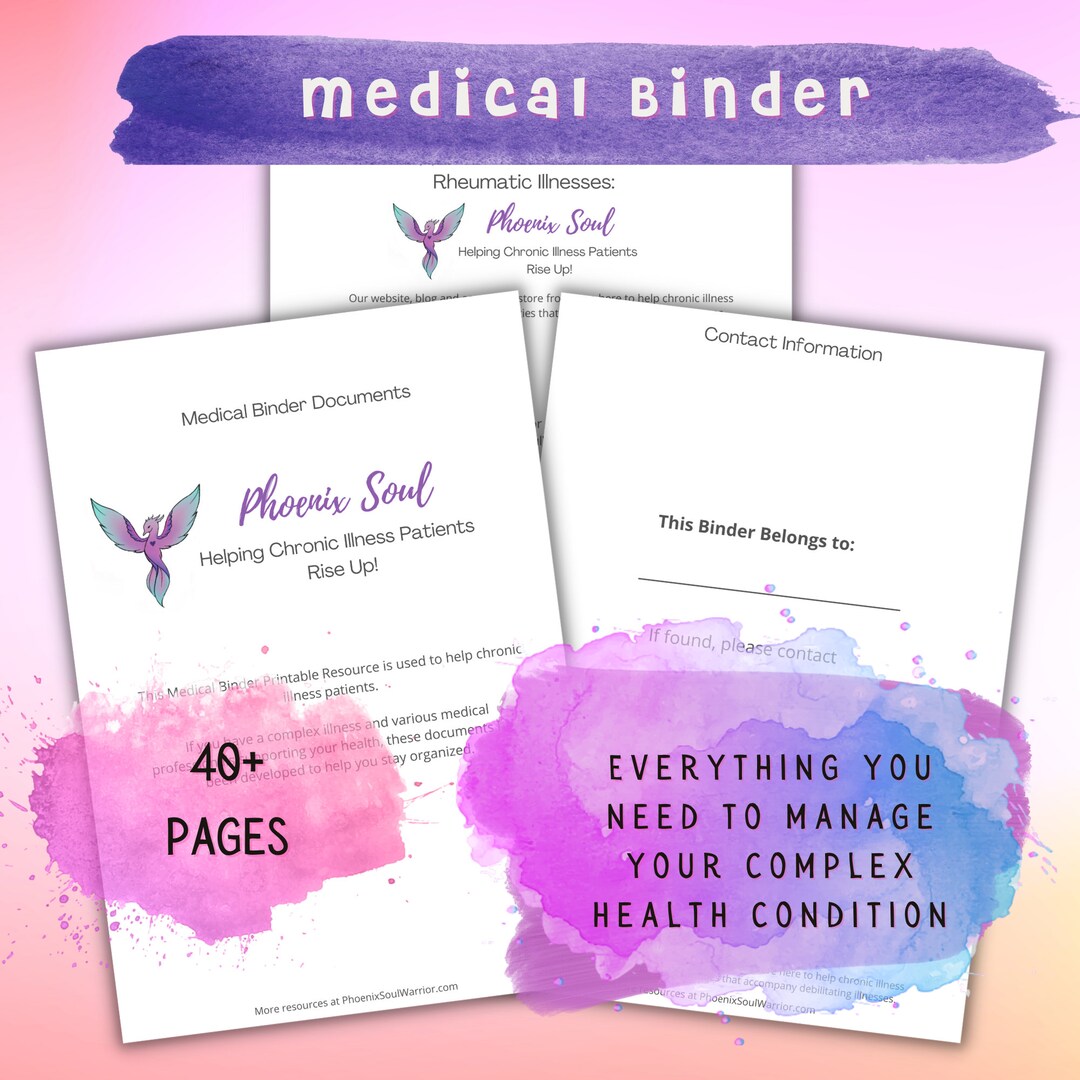 Medical Binder Chronic Illness Binder Worksheets Stay Organized Complex
