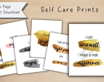 Self Care Print, Depression Art Original, Self Care Gift Box Print, Self Care Package For Her, Suicide Prevention Gift, Care Package For Her