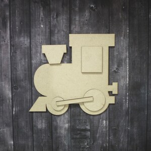 Train laser cut wooden shape, Train layered wooden cutout, Train craft shape