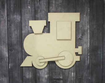 Laser Cut Layered Wooden Train Shape, Train Craft Cutout
