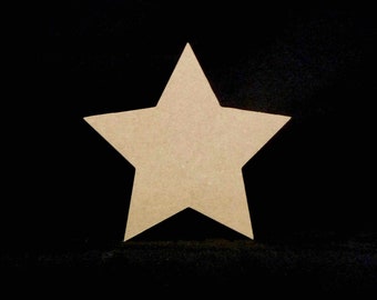 May include: A plain, light brown wooden star shape. The star is five-pointed and has a smooth surface.