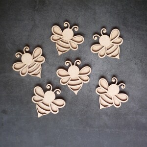 Layered Bee Wood Cutouts, Paintable MDF Bee Shapes, Craft Blank