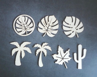 Leaf Wood Cutouts, Paintable MDF Leaf Shapes, Craft Blank