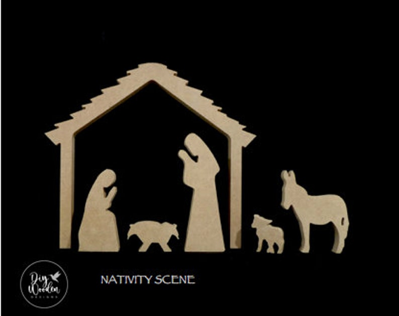 Christmas Nativity Scene, DIY Christmas Decorations, Manger Cutout