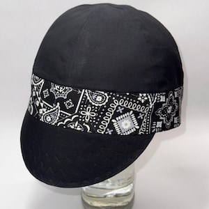 Black Cap with Bandana Trim - Choose Your Color