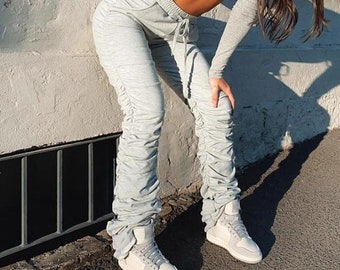 Stacked pants cheap Clearance