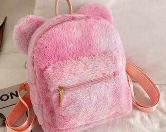 girls furry backpack