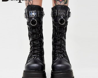black punk boots