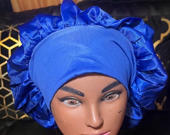 Satin Bonnet Set: Bonnet, Pillowcase, Hair Tie & Edge Scarf