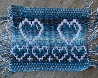 Hearts and Arrows overlay mosaic crochet chart only