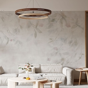 Carta da parati ad acquerello con foglie romantiche/murale stacca e incolla di Elegant Walls