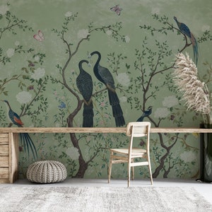 Peacock Wallpaper Murals | Peel and Stick | Self Adhesive by Elegant Walls