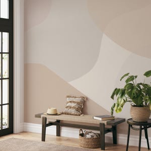 Modern Abstract Neutral Beige Wallpaper Mural-AW5