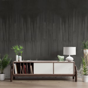 Black Brushstroke Wallpaper: Modern Abstract Peel and Stick Wall Decor