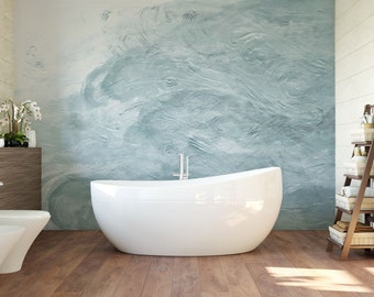 Ocean Mist Blue Ombre Wallpaper Mural: Peel and Stick