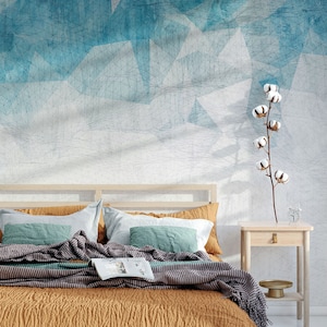 Ombre Wallpaper Mural Blue Peel and Stick per bagno, camera da letto, caffè, sala da pranzo, soggiorno da pareti eleganti
